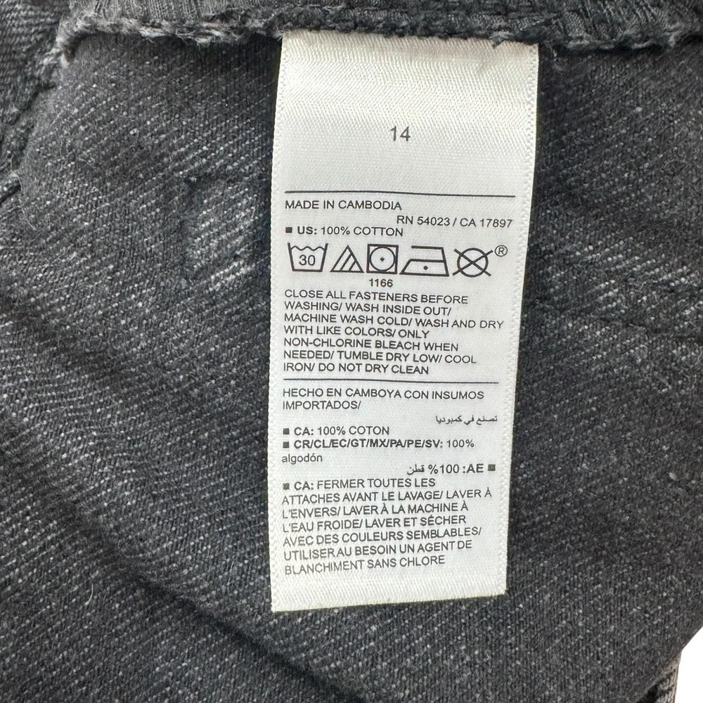 Old Navy Shorts Girls 14‎ Adjust Black Denim High Rise Slouchy Straight Raw Hem
